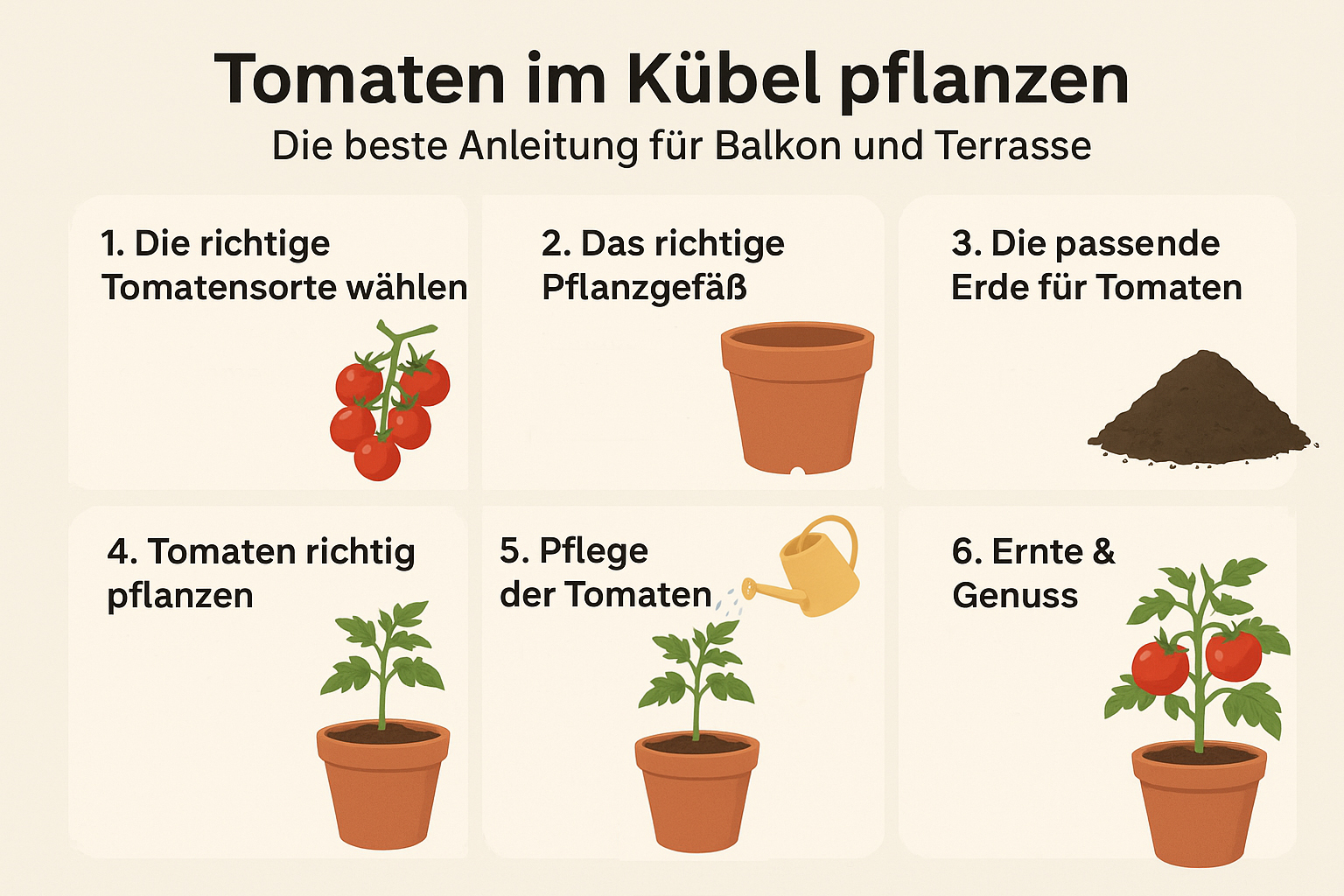 Tomaten im Kübel pflanzen – Die beste Anleitung