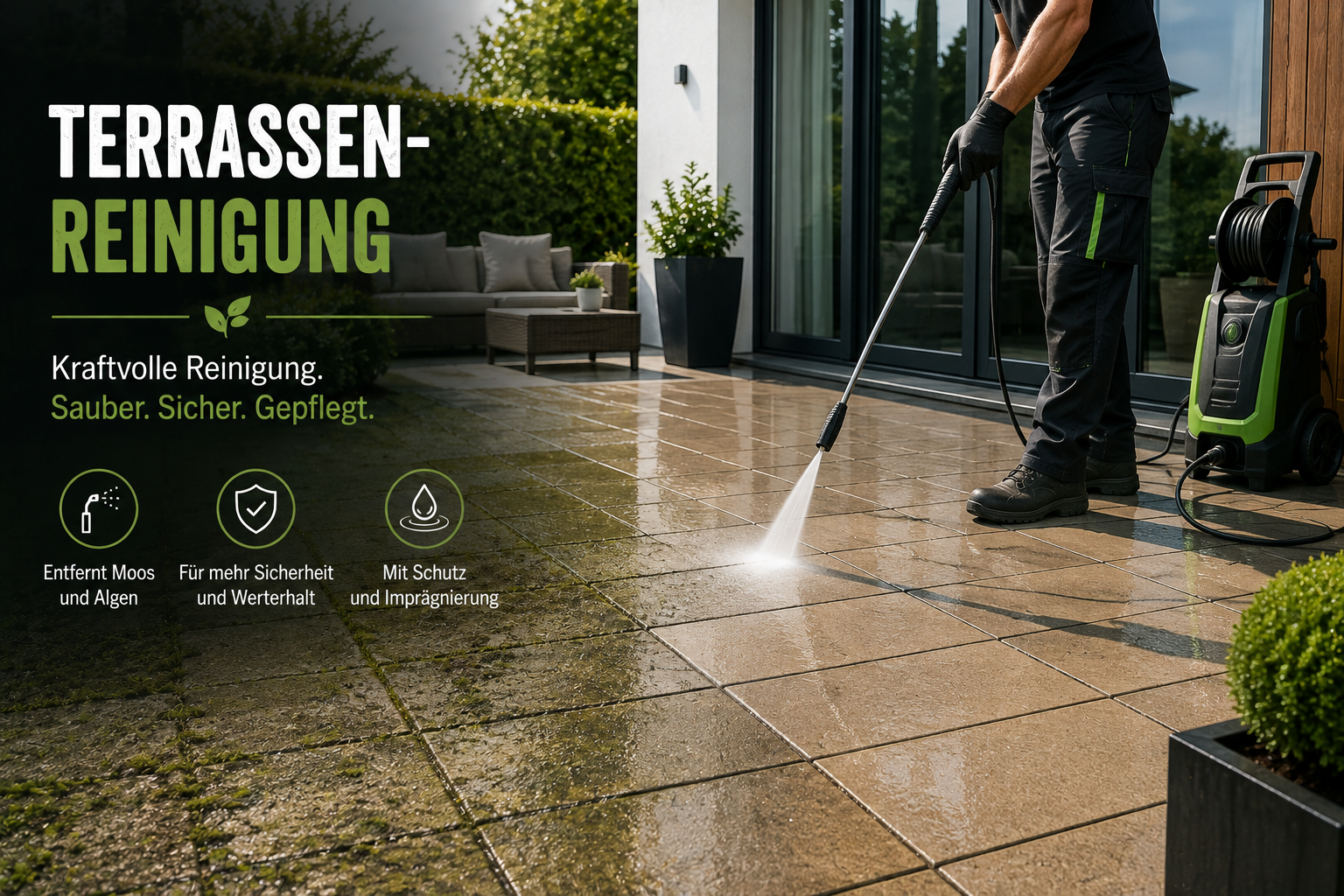 Gründlich Terassenreinigung