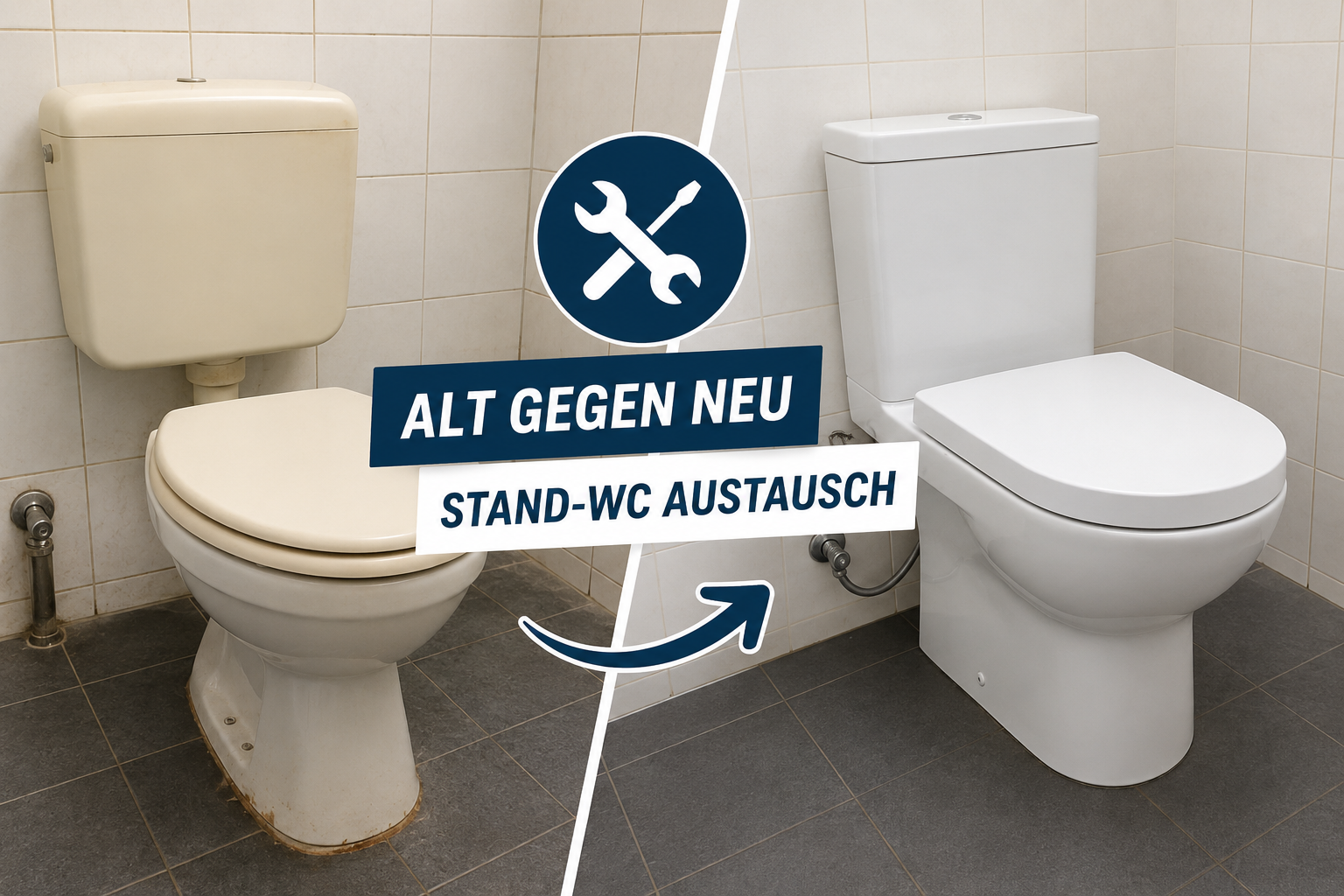 Neues Stand-WCs mit Spülkasten