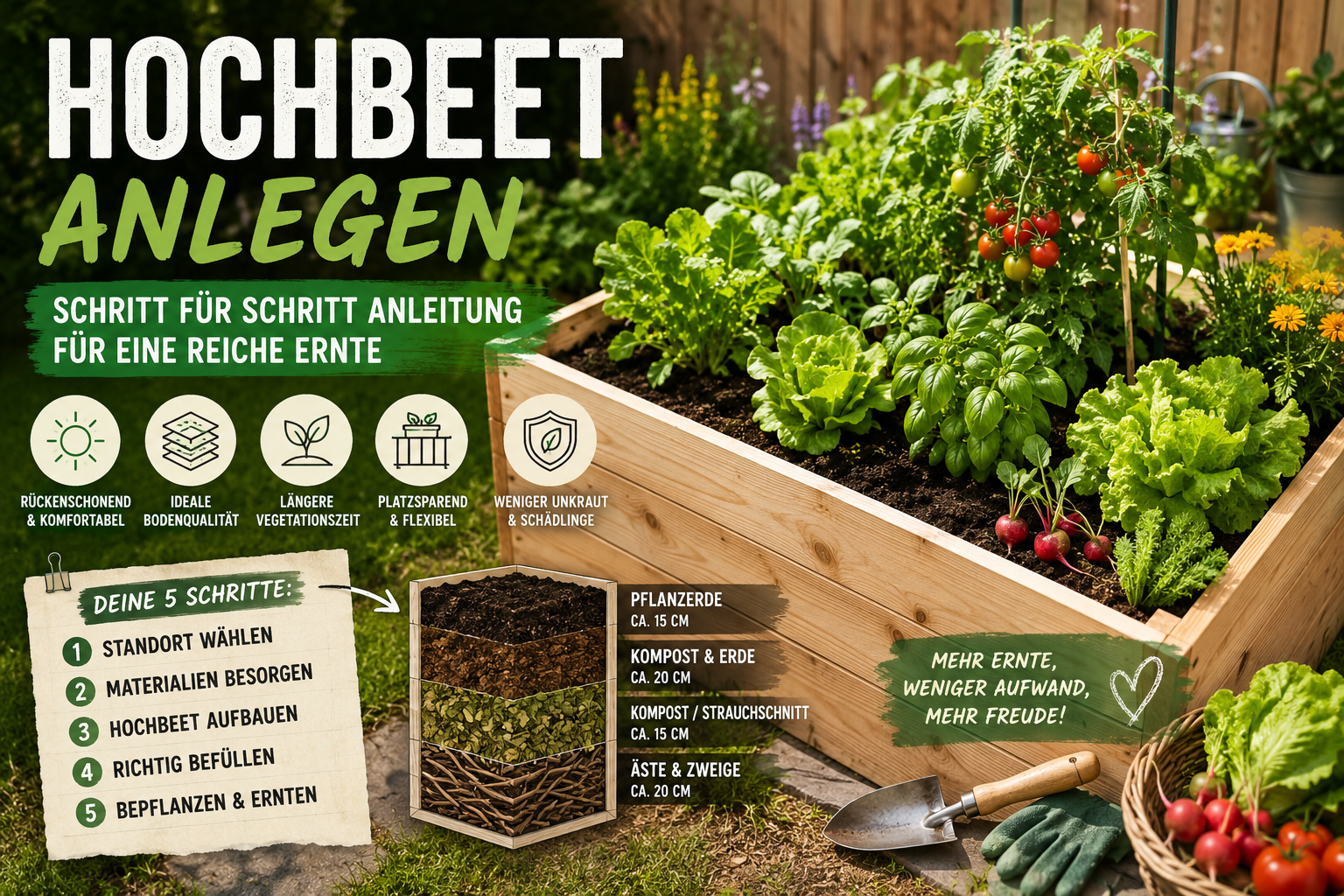 Schritt für Schritt Anleitung Hochbeet anlegen – So gelingt dein Gartenprojekt