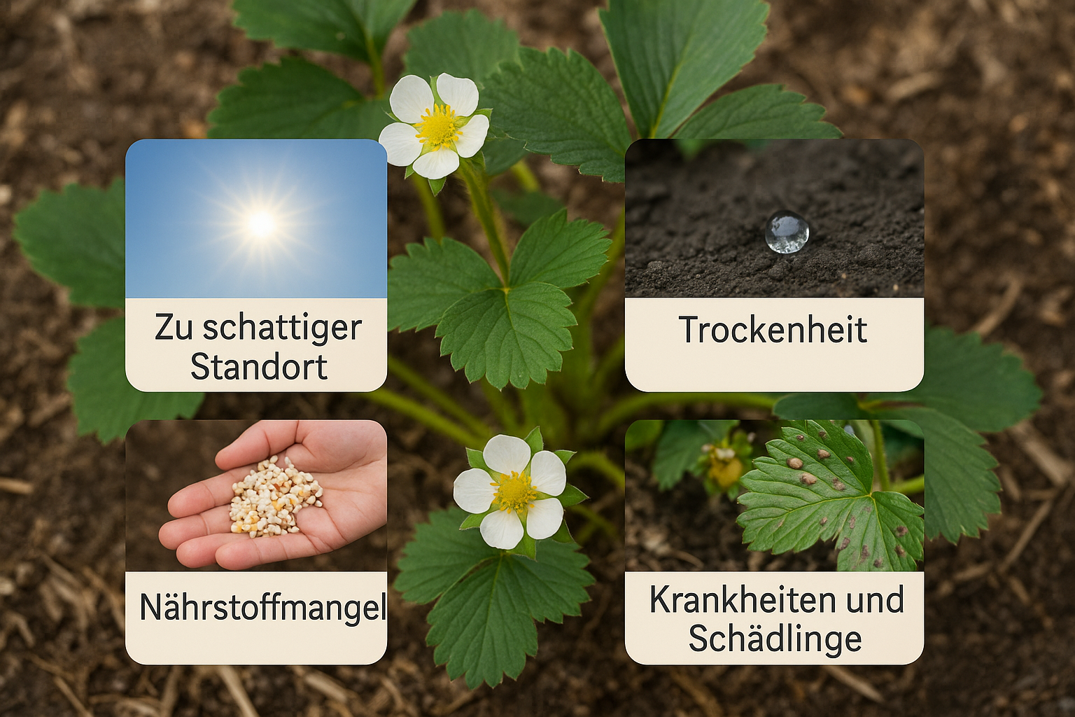 4 Gründe warum Erdbeerpflanzen keine Früchte tragen