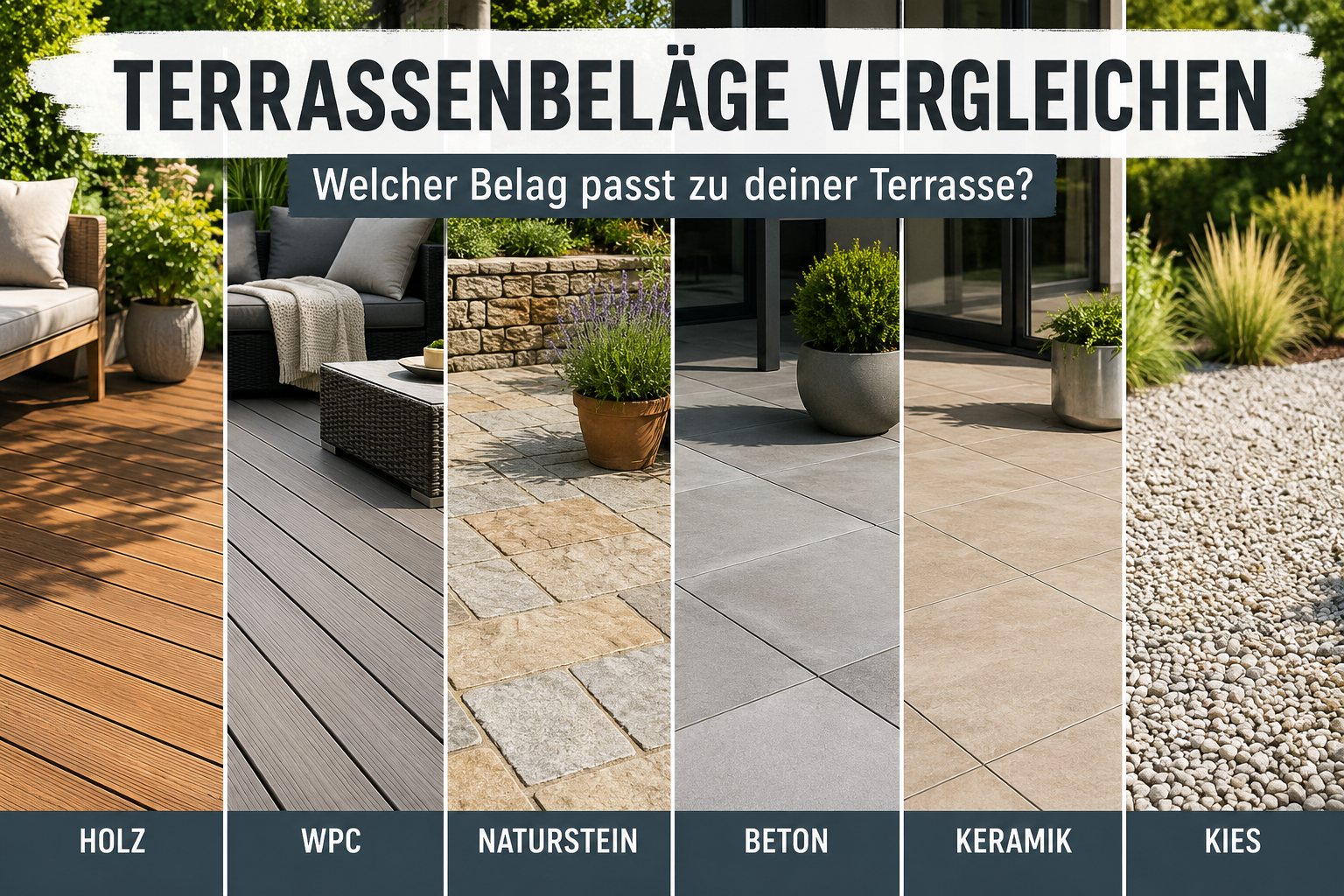 Terrassenbeläge vergleichen – Der große Vergleich für Hausbesitzer
