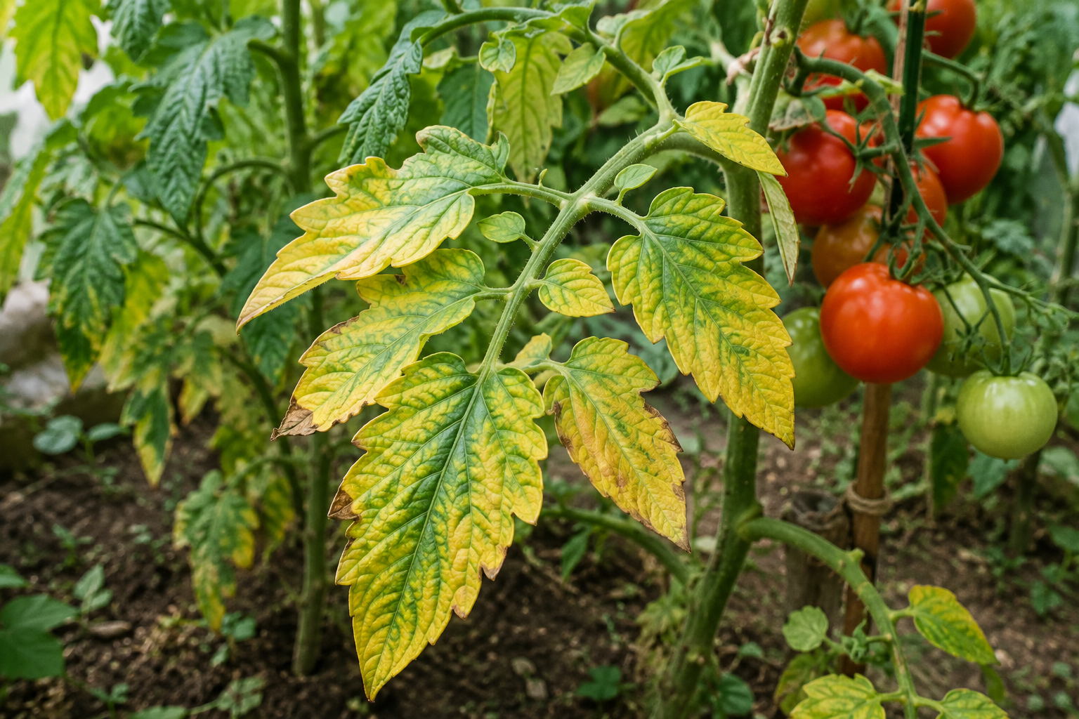 Tomaten bekommen gelbe Blätter – Ursachen und Lösungen