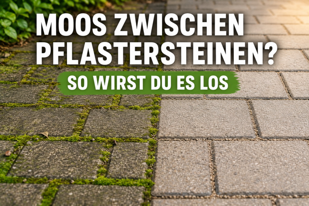 Moosfreie Pflastersteine: Vorher und Nachher