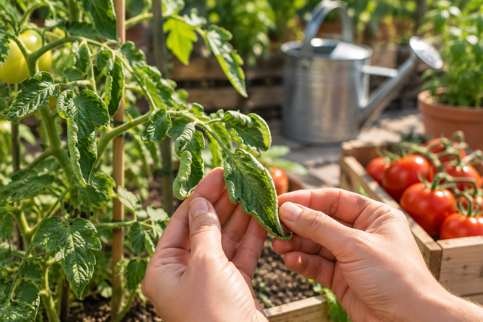 Tomatenblätter rollen sich ein – Ursachen und Lösungen